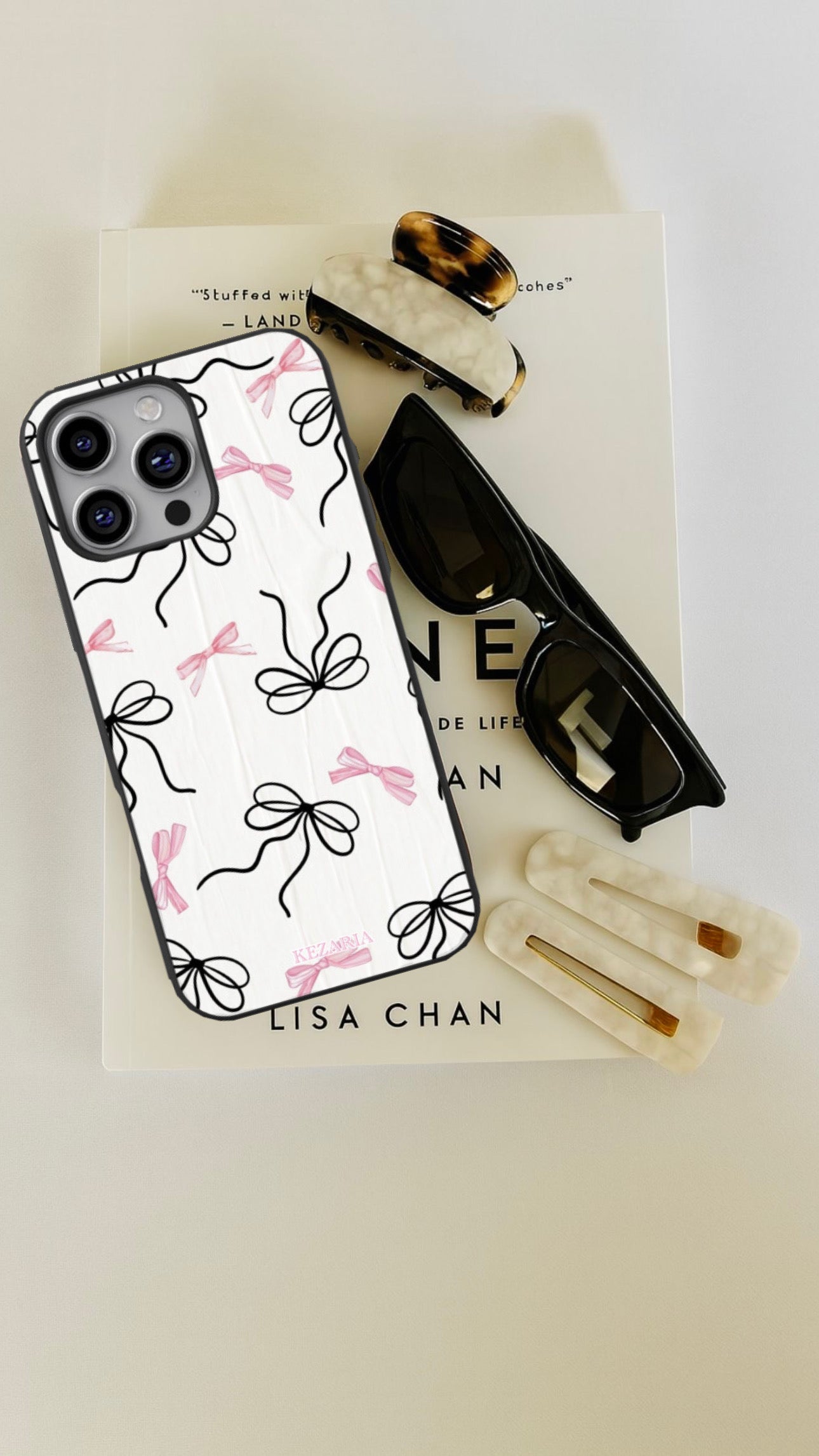 Black & Pink bows case