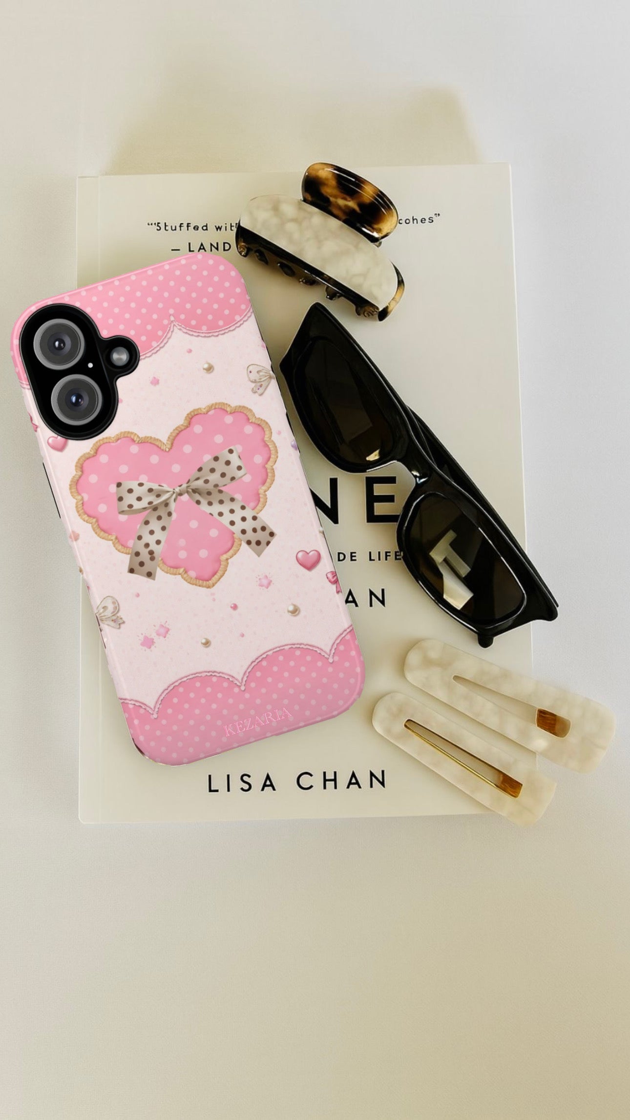 Pink bows & heart  armoured case