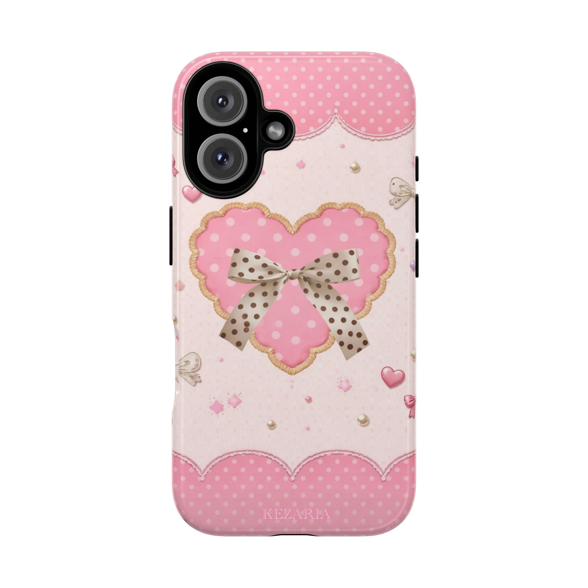 Pink bows & heart  armoured case