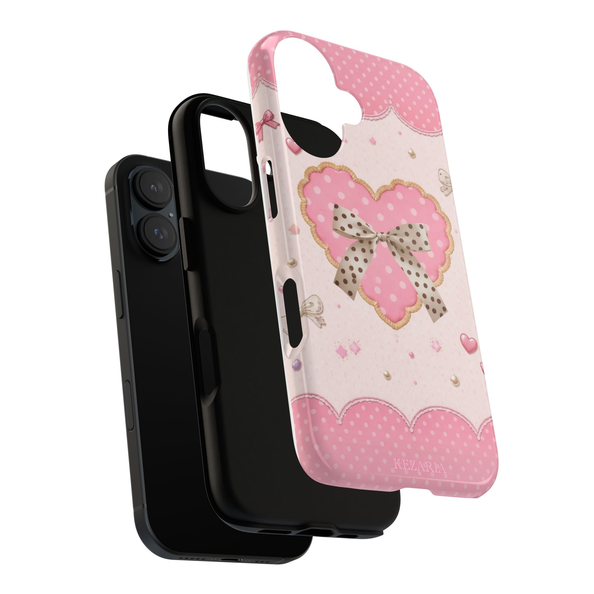 Pink bows & heart  armoured case