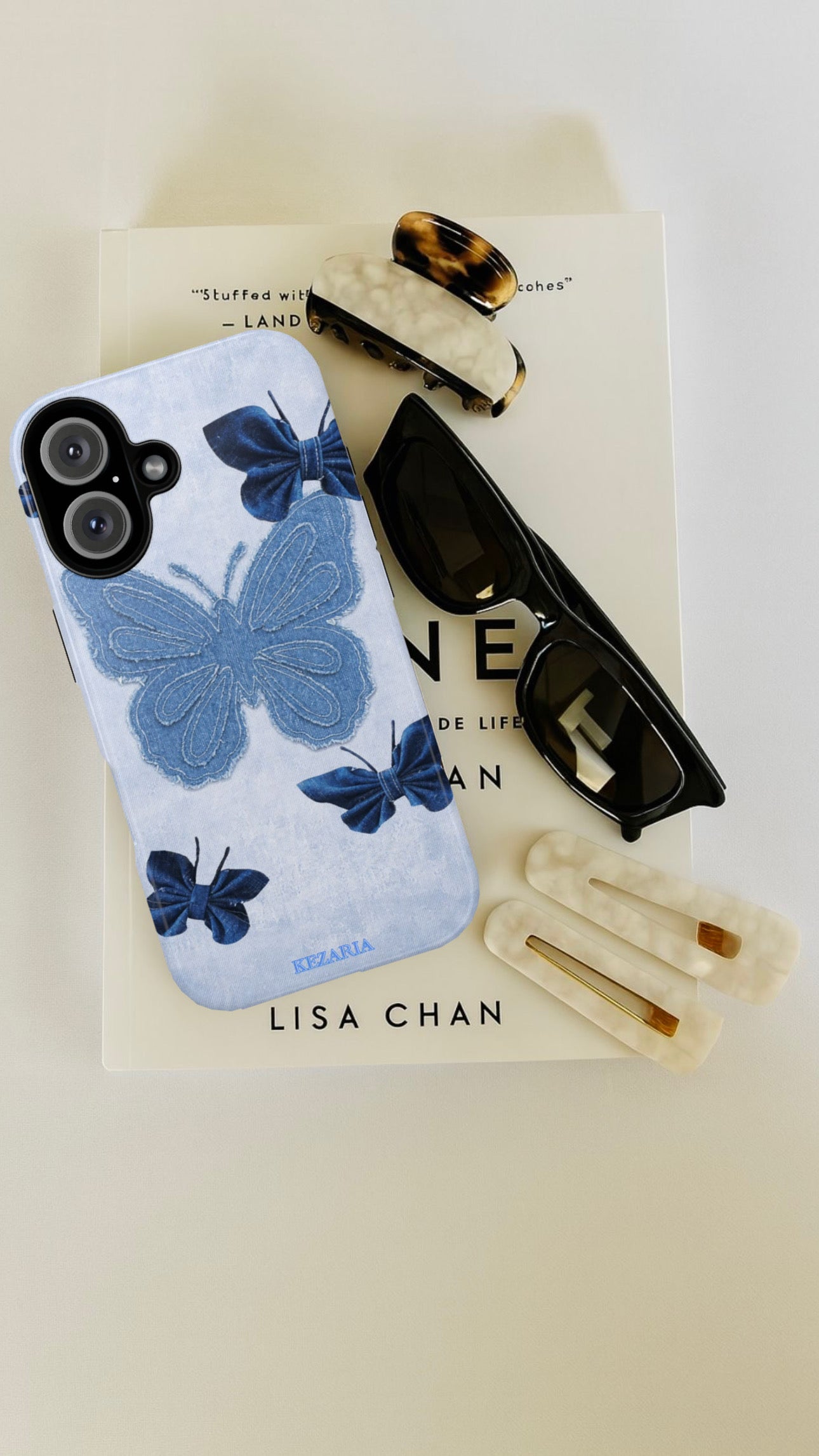 Denim butterfly armoured case